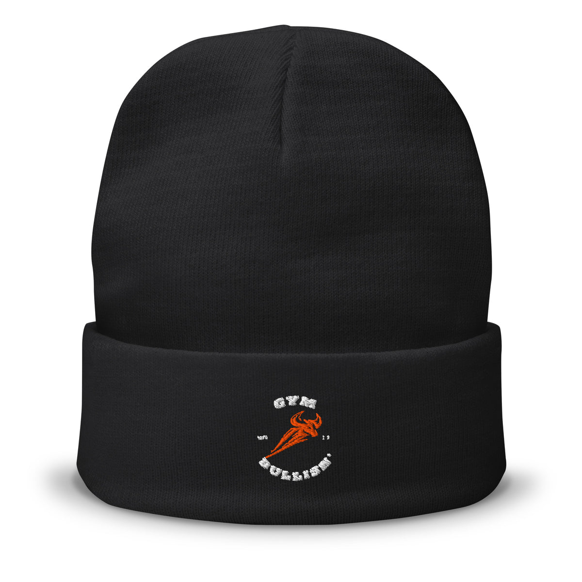 Charcoal Bullish winter cuffed knit beanie with unisex athletic streetwear styling
