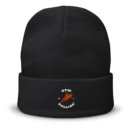 Charcoal Bullish winter cuffed knit beanie with unisex athletic streetwear styling